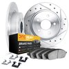 7212-42092 Drilled/Slotted Rotors w/Heavy-Duty Brake Pads Kit & Hardware [Silver], 1993-1994 Mopar, Position: Rear - image 2