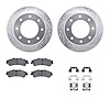 7212-46001 Drilled/Slotted Rotors w/Heavy-Duty Brake Pads Kit & Hardware [Silver], 2000-2011 GM, Position: Rear - image 1