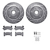 7212-47029 Drilled/Slotted Rotors w/Heavy-Duty Brake Pads Kit & Hardware [Silver], 1978-1978 GM, Position: Front - image 1