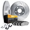 7212-47034 Drilled/Slotted Rotors w/Heavy-Duty Brake Pads Kit & Hardware [Silver], 1963-1982 GM, Position: Front - image 2