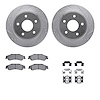 7212-48001 Drilled/Slotted Rotors w/Heavy-Duty Brake Pads Kit & Hardware [Silver], 1997-2005 GM, Position: Rear - image 1