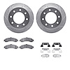 7212-48024 Drilled/Slotted Rotors w/Heavy-Duty Brake Pads Kit & Hardware [Silver], 2005-2005 GM, Position: Rear - image 1