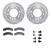 7212-48029 Drilled/Slotted Rotors w/Heavy-Duty Brake Pads Kit & Hardware [Silver], 2011-2019 GM, Position: Front - image 1