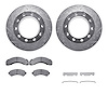 7212-48107 Drilled/Slotted Rotors w/Heavy-Duty Brake Pads Kit & Hardware [Silver], 1997-2005 Multiple Makes/Models, Position: Re - image 1