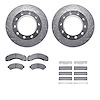 7212-48110 Drilled/Slotted Rotors w/Heavy-Duty Brake Pads Kit & Hardware [Silver], 1997-2005 Multiple Makes/Models, Position: Re - image 1