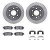 7212-48152 Drilled/Slotted Rotors w/Heavy-Duty Brake Pads Kit & Hardware [Silver], 2007-2017 GM, Position: Rear - image 1