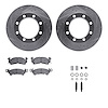 7212-48162 Drilled/Slotted Rotors w/Heavy-Duty Brake Pads Kit & Hardware [Silver], 1971-1973 GM, Position: Front - image 1