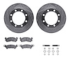 7212-48163 Drilled/Slotted Rotors w/Heavy-Duty Brake Pads Kit & Hardware [Silver], 1971-1988 Multiple Makes/Models, Position: Fr - image 1