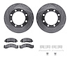 7212-48165 Drilled/Slotted Rotors w/Heavy-Duty Brake Pads Kit & Hardware [Silver], 1971-1973 GM, Position: Front - image 1