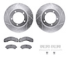 7212-48168 Drilled/Slotted Rotors w/Heavy-Duty Brake Pads Kit & Hardware [Silver], 1998-1999 GM, Position: Front - image 1