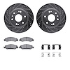 7212-48172 Drilled/Slotted Rotors w/Heavy-Duty Brake Pads Kit & Hardware [Silver], 2009-2020 GM, Position: Front - image 1