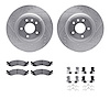 7212-54001 Drilled/Slotted Rotors w/Heavy-Duty Brake Pads Kit & Hardware [Silver], 2010-2010 Ford/Lincoln/Mercury/Mazda, Positio - image 1