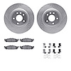 7212-54002 Drilled/Slotted Rotors w/Heavy-Duty Brake Pads Kit & Hardware [Silver], 2009-2010 Ford/Lincoln/Mercury/Mazda, Positio - image 1