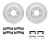 7212-54003 Drilled/Slotted Rotors w/Heavy-Duty Brake Pads Kit & Hardware [Silver], 2010-2011 Ford/Lincoln/Mercury/Mazda, Positio - image 1