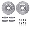 7212-54005 Drilled/Slotted Rotors w/Heavy-Duty Brake Pads Kit & Hardware [Silver], 2011-2019 Ford/Lincoln/Mercury/Mazda, Positio - image 1