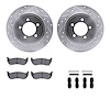 7212-54007 Drilled/Slotted Rotors w/Heavy-Duty Brake Pads Kit & Hardware [Silver], 2006-2010 Ford/Lincoln/Mercury/Mazda, Positio - image 1
