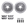 7212-55004 Drilled/Slotted Rotors w/Heavy-Duty Brake Pads Kit & Hardware [Silver], 2003-2011 Ford/Lincoln/Mercury/Mazda, Positio - image 1