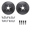 7212-55016 Drilled/Slotted Rotors w/Heavy-Duty Brake Pads Kit & Hardware [Silver], 2013-2016 Ford/Lincoln/Mercury/Mazda, Positio - image 1