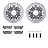 7212-56001 Drilled/Slotted Rotors w/Heavy-Duty Brake Pads Kit & Hardware [Silver], 2003-2011 Ford/Lincoln/Mercury/Mazda, Positio - image 1