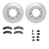 7212-67003 Drilled/Slotted Rotors w/Heavy-Duty Brake Pads Kit & Hardware [Silver], 2012-2021 Infiniti/Nissan, Position: Rear - image 1