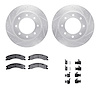 7212-67004 Drilled/Slotted Rotors w/Heavy-Duty Brake Pads Kit & Hardware [Silver], 2012-2021 Infiniti/Nissan, Position: Front - image 1