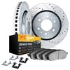 7212-76003 Drilled/Slotted Rotors w/Heavy-Duty Brake Pads Kit & Hardware [Silver], 2003-2009 Lexus/Toyota/Scion, Position: Front - image 2