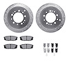 7212-76006 Drilled/Slotted Rotors w/Heavy-Duty Brake Pads Kit & Hardware [Silver], Fits Select Lexus/Toyota/Scion, Position: Rea - image 1