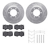 7212-76008 Drilled/Slotted Rotors w/Heavy-Duty Brake Pads Kit & Hardware [Silver], Fits Select Lexus/Toyota/Scion, Position: Fro