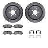 7212-99051 Drilled/Slotted Rotors w/Heavy-Duty Brake Pads Kit & Hardware [Silver], Fits Select Ford/Lincoln/Mercury/Mazda, Posit - image 1
