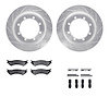 7212-99157 Drilled/Slotted Rotors w/Heavy-Duty Brake Pads Kit & Hardware [Silver], 1999-2007 Ford/Lincoln/Mercury/Mazda, Positio - image 1