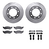7212-99169 Drilled/Slotted Rotors w/Heavy-Duty Brake Pads Kit & Hardware [Silver], 1999-2005 Ford/Lincoln/Mercury/Mazda, Positio - image 1