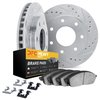 7212-99185 Drilled/Slotted Rotors w/Heavy-Duty Brake Pads Kit & Hardware [Silver], 2004-2008 Ford/Lincoln/Mercury/Mazda, Positio - image 2