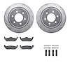 7212-99186 Drilled/Slotted Rotors w/Heavy-Duty Brake Pads Kit & Hardware [Silver], 2004-2011 Ford/Lincoln/Mercury/Mazda, Positio - image 1