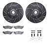 7212-99191 Drilled/Slotted Rotors w/Heavy-Duty Brake Pads Kit & Hardware [Silver], 2004-2006 Ford/Lincoln/Mercury/Mazda, Positio - image 1