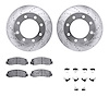 7212-99198 Drilled/Slotted Rotors w/Heavy-Duty Brake Pads Kit & Hardware [Silver], 2005-2012 Ford/Lincoln/Mercury/Mazda, Positio
