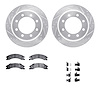 7212-99219 Drilled/Slotted Rotors w/Heavy-Duty Brake Pads Kit & Hardware [Silver], Fits Select Ford/Lincoln/Mercury/Mazda, Posit - image 1