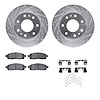 7212-99225 Drilled/Slotted Rotors w/Heavy-Duty Brake Pads Kit & Hardware [Silver], 2009-2009 Ford/Lincoln/Mercury/Mazda, Positio - image 1
