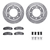 7212-99239 Drilled/Slotted Rotors w/Heavy-Duty Brake Pads Kit & Hardware [Silver], Fits Select Ford/Lincoln/Mercury/Mazda, Posit - image 1