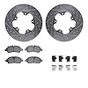 7212-99240 Drilled/Slotted Rotors w/Heavy-Duty Brake Pads Kit & Hardware [Silver], 2015-2019 Ford/Lincoln/Mercury/Mazda, Positio - image 1