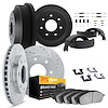 7214-54345 Drilled/Slotted Rotors w/Heavy-Duty Brake Pads/Drums/Shoes & Hardware Kit [Silver], 1997-2004 Ford/Lincoln/Mercury/Ma - image 1