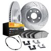 7222-40010 Drilled/Slotted Rotors w/Heavy-Duty Brake Pads/Sensor & Hardware Kit [Silver], 2003-2006 Mopar, Position: Front - image 2