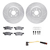 7222-63002 Drilled/Slotted Rotors w/Heavy-Duty Brake Pads/Sensor & Hardware Kit [Silver], 2012-2018 Mercedes-Benz, Position: Fro - image 1