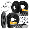 7224-40007 Drilled/Slotted Rotors w/Heavy-Duty Brake Pads/Sensor & Hardware Kit [Silver], 2007-2017 Multiple Makes/Models, Posit - image 1