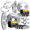 7224-99001 Drilled/Slotted Rotors w/Heavy-Duty Brake Pads/Sensor & Hardware Kit [Silver], 2020-2020 Ford/Lincoln/Mercury/Mazda,  - image 1