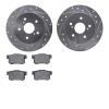 7302-01004 Drilled/Slotted Brake Rotor with 3000-Series Ceramic Brake Pads Kit [Silver], 2007-2014 Suzuki, Position: Rear - image 1
