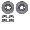7302-01007 Drilled/Slotted Brake Rotor with 3000-Series Ceramic Brake Pads Kit [Silver], 1999-2002 Suzuki, Position: Front - image 1