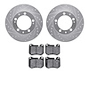 7302-02010 Drilled/Slotted Brake Rotor with 3000-Series Ceramic Brake Pads Kit [Silver], 1987-1989 Porsche, Position: Front - image 1