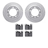 7302-02012 Drilled/Slotted Brake Rotor with 3000-Series Ceramic Brake Pads Kit [Silver], 1987-1989 Porsche, Position: Rear - image 1