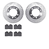 7302-02017 Drilled/Slotted Brake Rotor with 3000-Series Ceramic Brake Pads Kit [Silver], 1987-1997 Porsche, Position: Rear - image 1