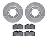 7302-02020 Drilled/Slotted Brake Rotor with 3000-Series Ceramic Brake Pads Kit [Silver], 1986-1991 Porsche, Position: Front - image 1